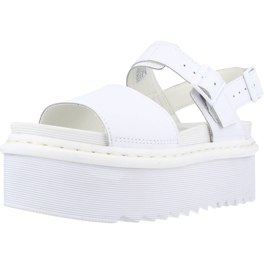 Pre-owned Dr. Martens' Sandalen/sandaletten Dr. Martens Voss Quad White Hydro Leat 119641 Weiss