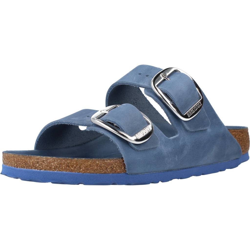 Pre-owned Birkenstock Sandalen/sandaletten  Arizona Big Buckle Fl 120960 Blau