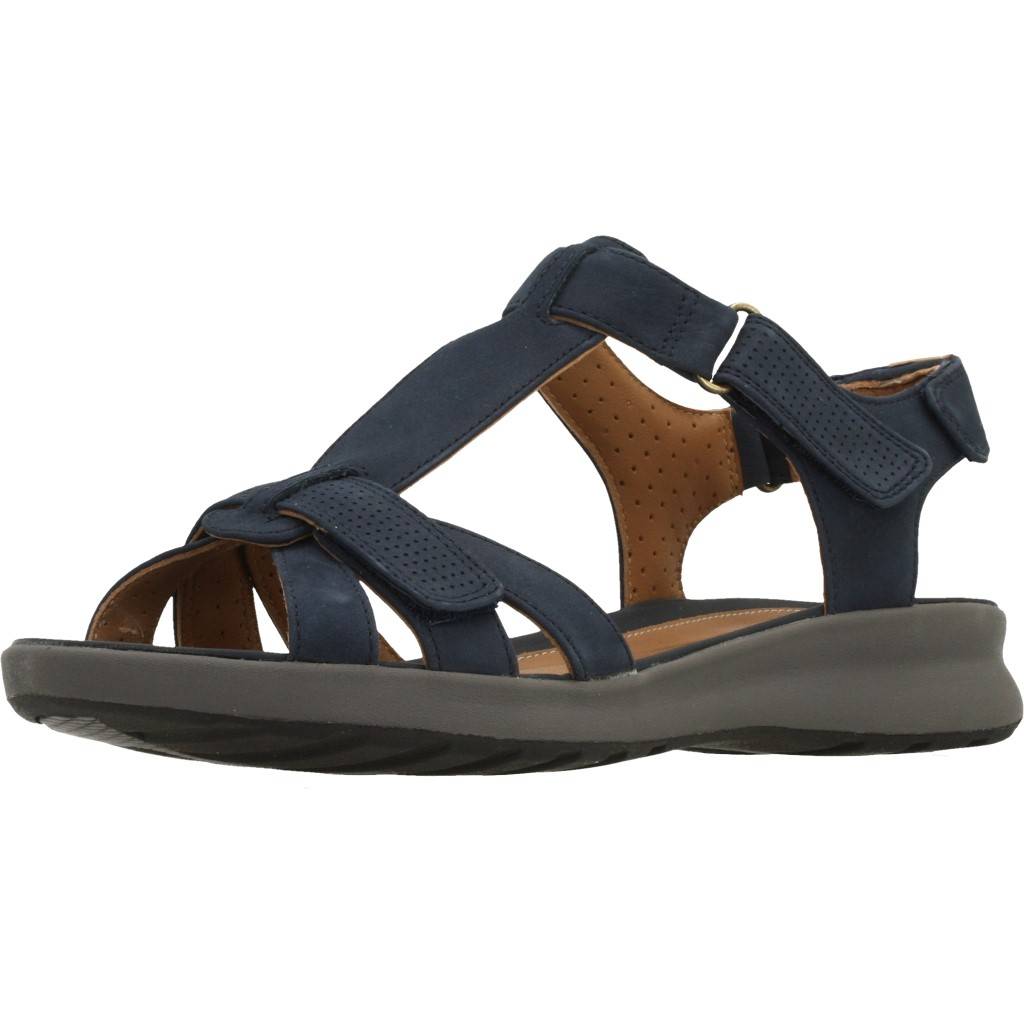 Pre-owned Clarks Sandalen/sandaletten  Un Adorn Vibe Navy Nubuck 86457 Blau