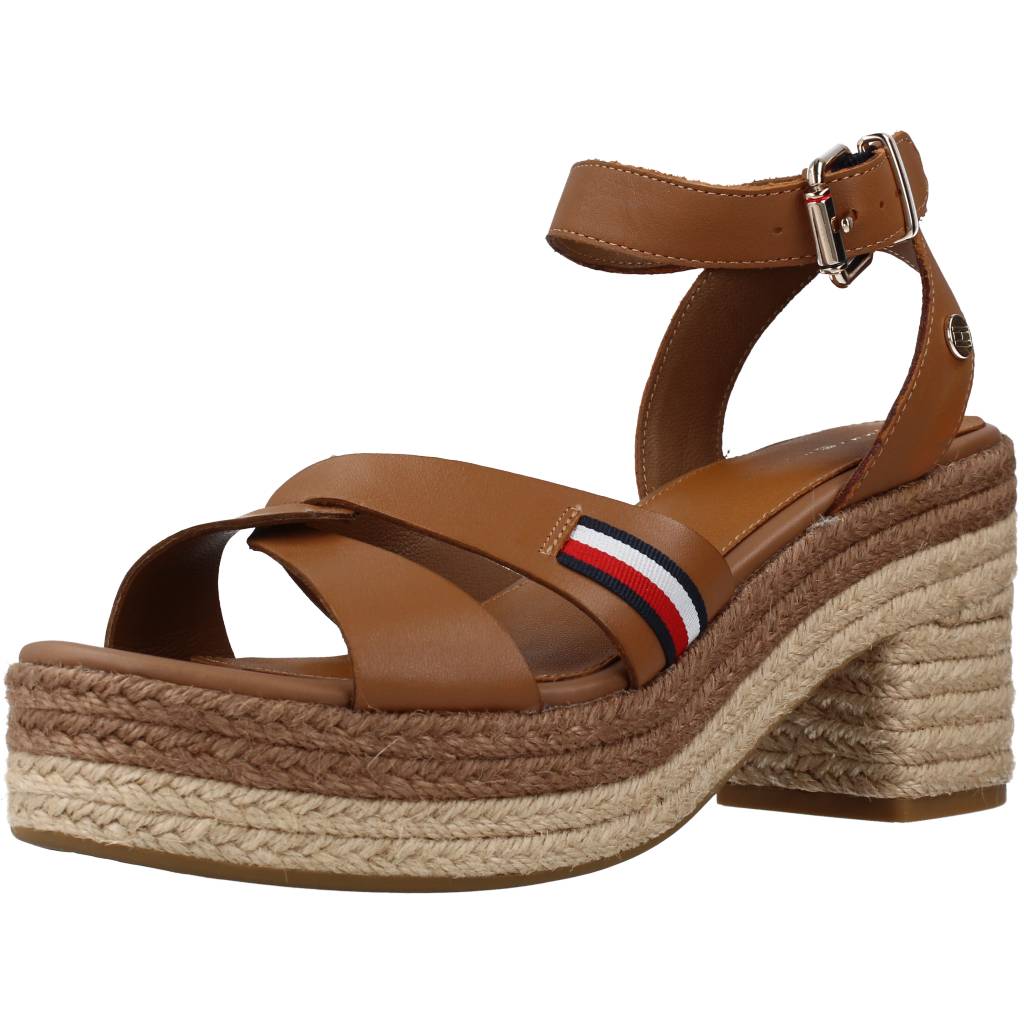 Pre-owned Tommy Hilfiger Sandalen/sandaletten  Interlace Mid Heel Sa 105491 Brown